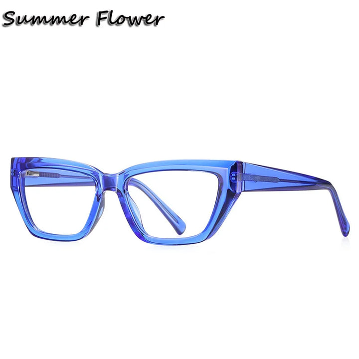 Summer Flower Women's Full Rim Cat Eye Tr 90 Titanium Eyeglasses 62155