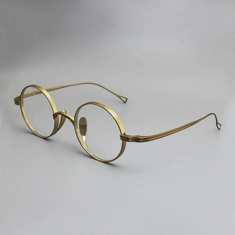 Yujo Women's Full Rim Round Titanium Eyeglasses 13522 Full Rim Yujo