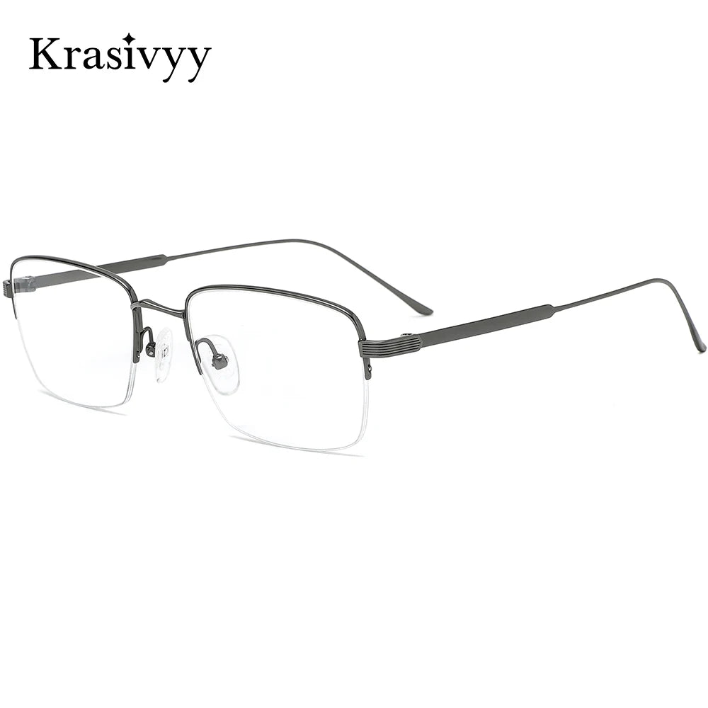 Krasivyy Unisex Semi Rim Square Titanium Eyeglasses 710262