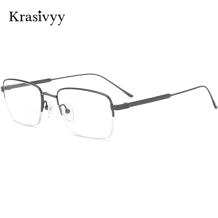 Krasivyy Unisex Semi Rim Square Titanium Eyeglasses 710262