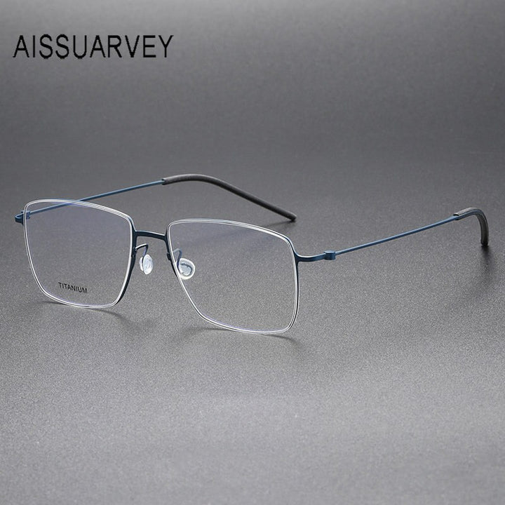 Aissuarvey Men's Full Rim Square Titanium Eyeglasses 564217 Full Rim Aissuarvey Eyeglasses   