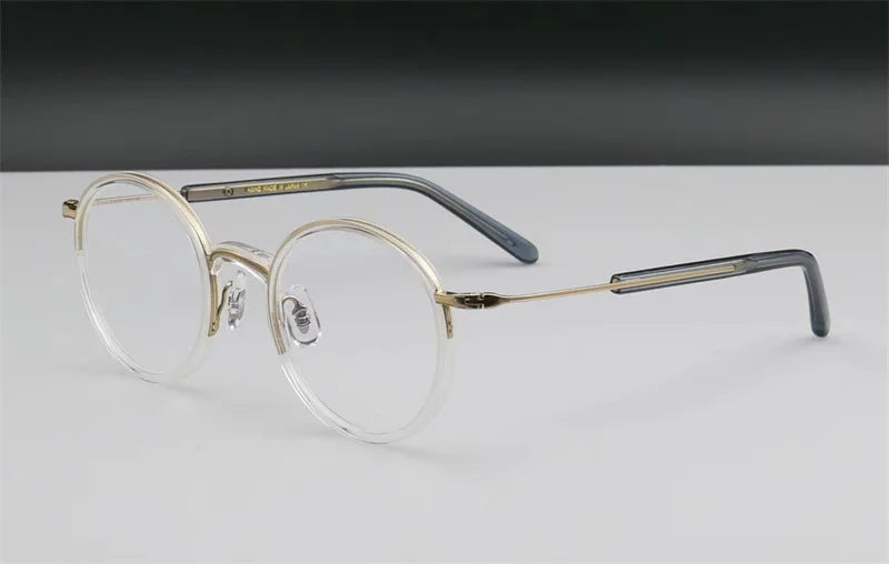 Aimee Unisesx Full Rim Round Titanium Eyeglasses 19116 Full Rim Aimee Transparent  