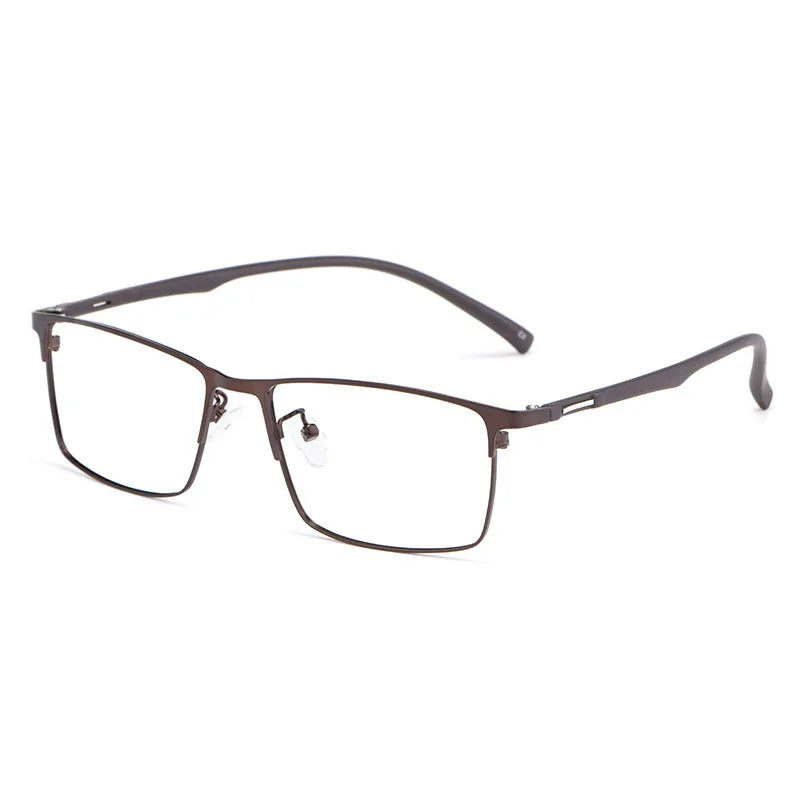 Reven Jate Unisex Full Rim Square Titanium Alloy Eyeglasses 89028 Full Rim Reven Jate Coffee