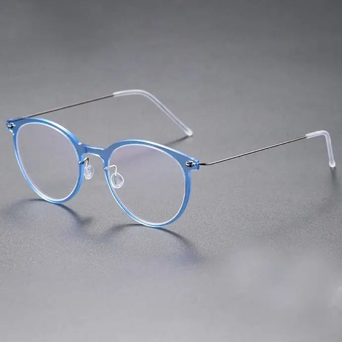 Aimee Unisex Full Rim Round Screwless Titanium Acetate Eyeglasses 6541 Full Rim Aimee 6537 Blue  