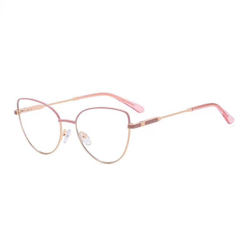 Ralferty Women's Full Rim Square Cat Eye Alloy Eyeglasses R82149 Full Rim Ralferty C5 Pink CHINA 