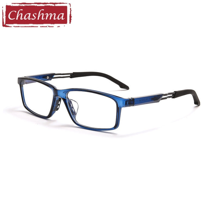 Chashma Unisex Full Rim Square Tr 90 Sport Eyeglasses 6021 Full Rim Chashma Transparent Blue  