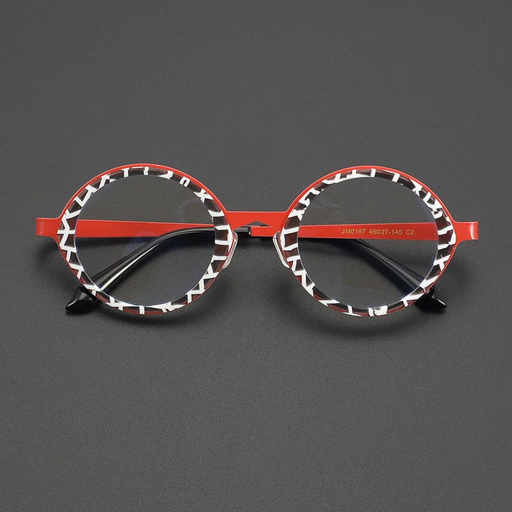 Nobler Unisex Full Rim Round Oval Acetate Titanium Eyeglasses 920167