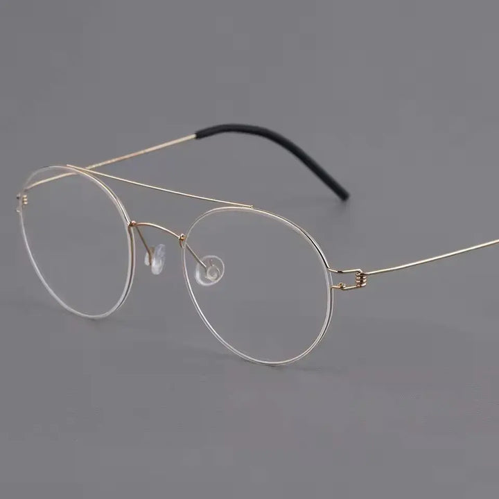 Aimee 504420 Women’s Titanium Full Rim Double Bridge Round Frames FuzWeb