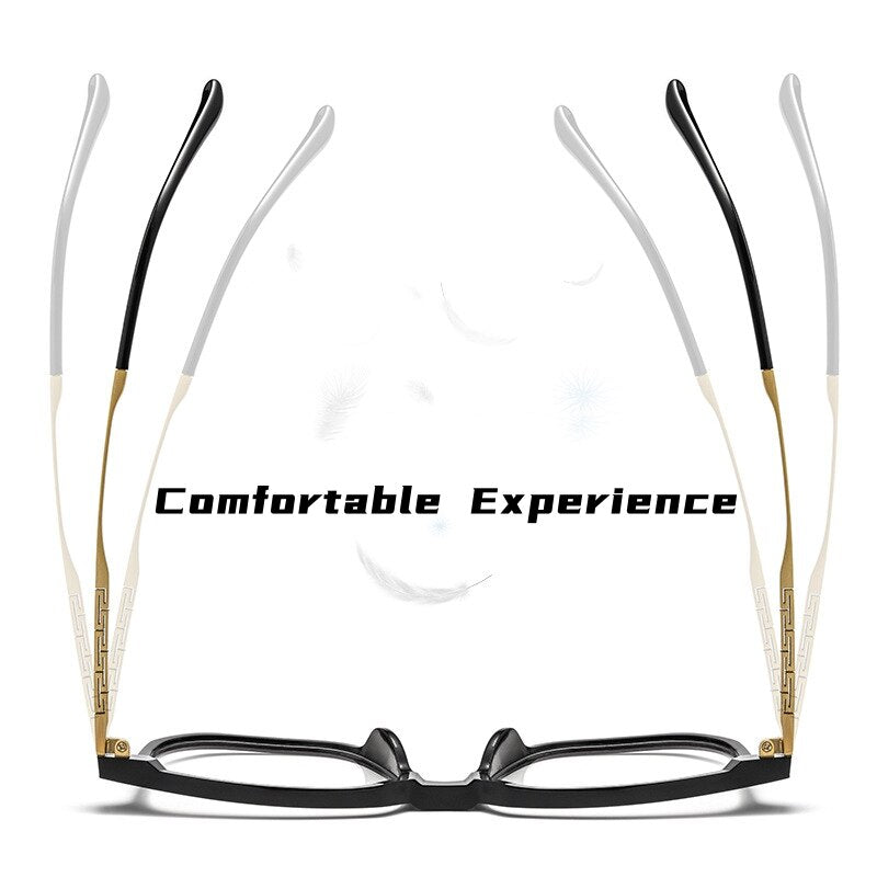 Yimaruili Men's Full Rim Square Acetate Titanium Eyeglasses 15210t Full Rim Yimaruili Eyeglasses   