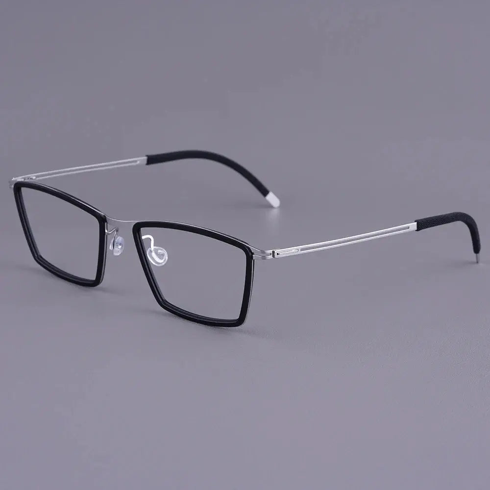 Bobbie 460652 Unisex Screwless Acetate Full Rim Square Titanium Frames FuzWeb