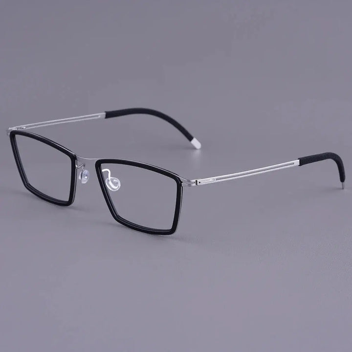 Bobbie 460652 Unisex Screwless Acetate Full Rim Square Titanium Frames FuzWeb