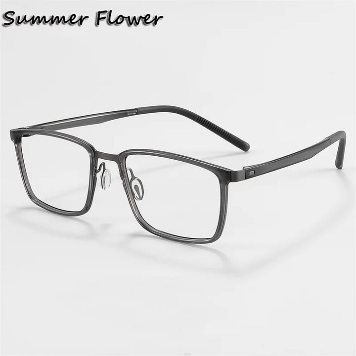Summer Flower Women's Full Rim Square Titanium Eyeglasses 26734
