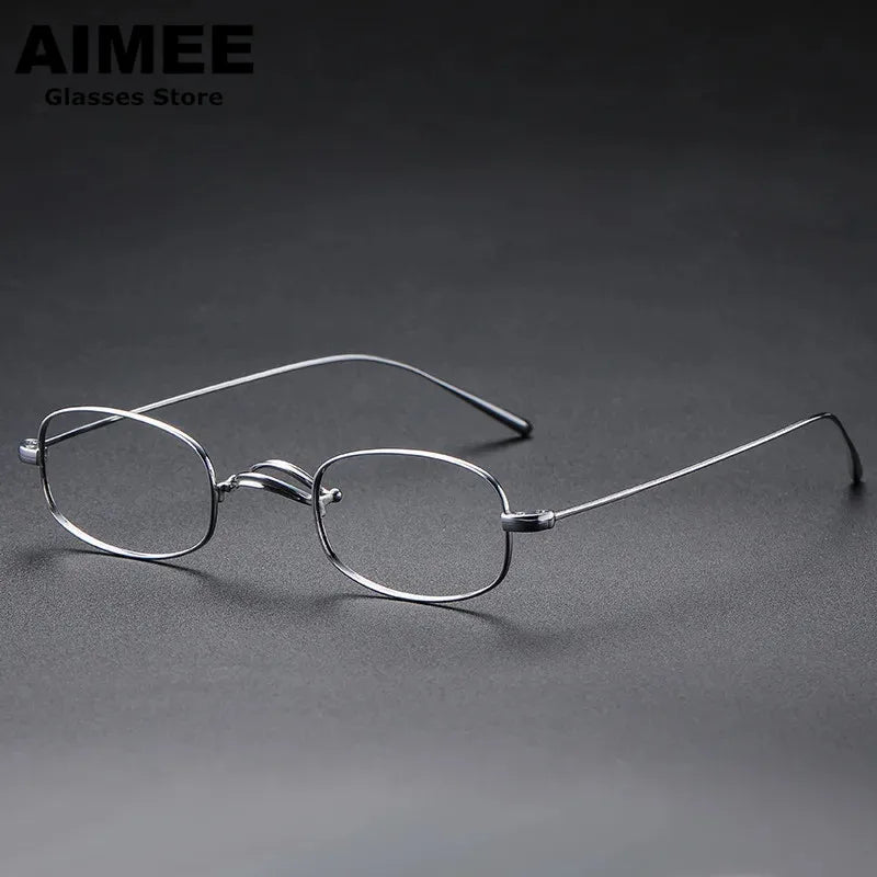 Aimee Unisex Full Rim Small Square Titanium Eyeglasses 1256 Full Rim Aimee   