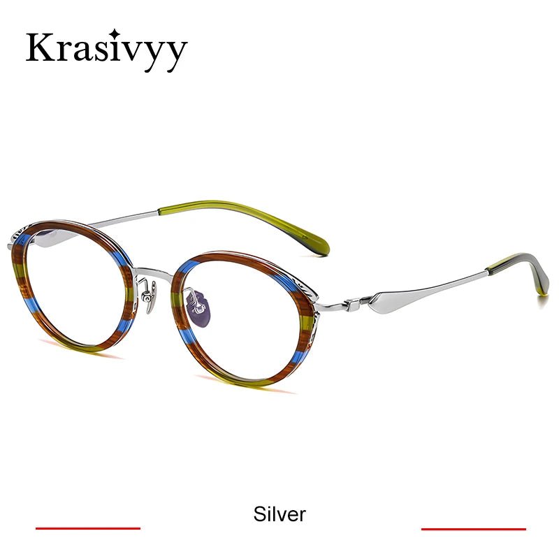 Krasivyy Unisex Full Rim Oval Titanium Prescription Eyeglasses KR6882 - view 9