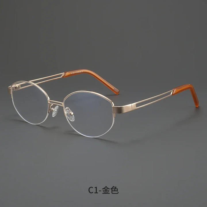 Bclear Unisex Semi Rim Oval Alloy Eyeglasses MY-124221
