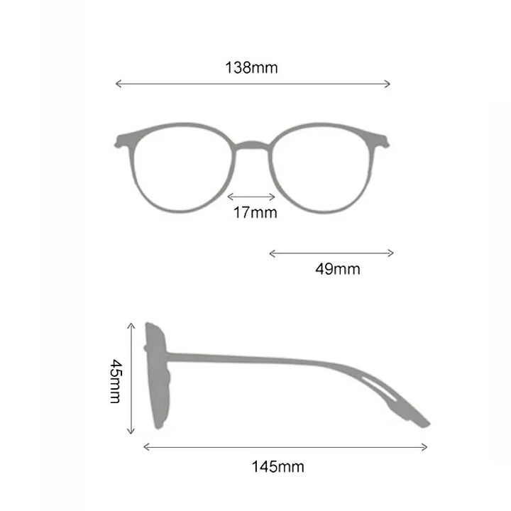 Yimaruili Unisex Full Rim Round Tr 90 Titanium Eyeglasses M8164 Full Rim Yimaruili Eyeglasses   