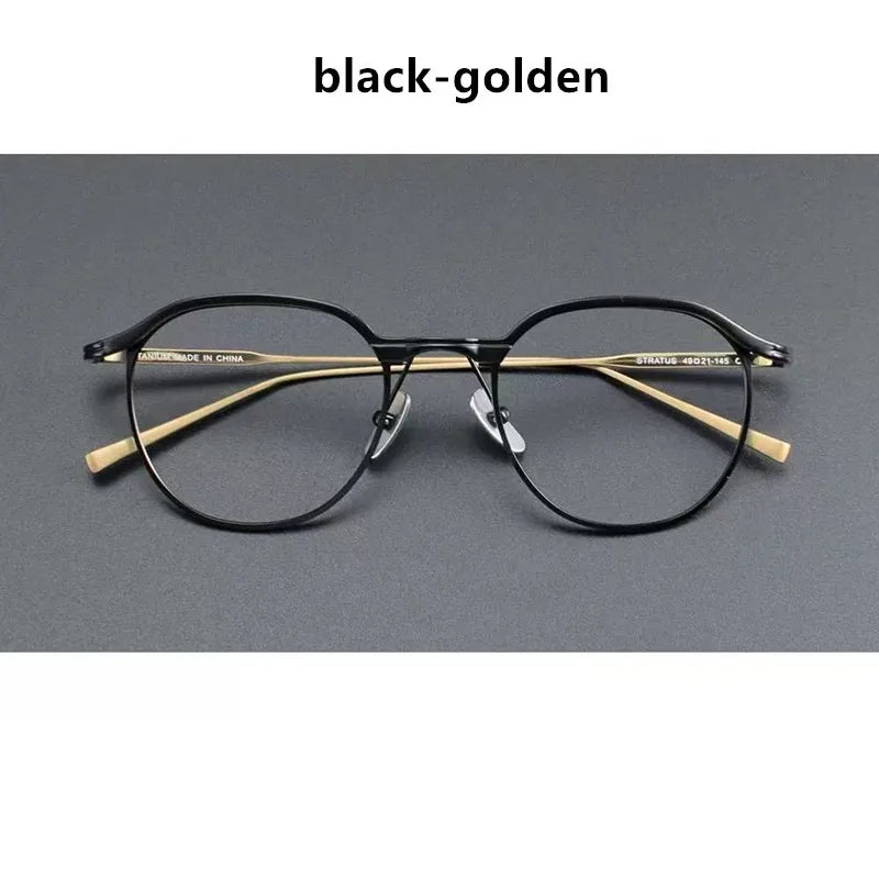 Aimee Unisex Full Rim Round Pure Titanium Eyeglasses STRATUS — view 6 | Aimee at FuzWeb