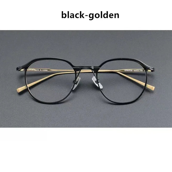 Aimee Unisex Full Rim Round Pure Titanium Eyeglasses STRATUS — view 6 | Aimee at FuzWeb