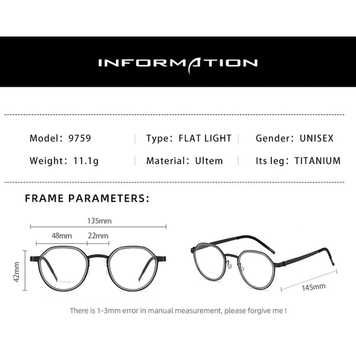 Reven Jate Women's Full Rim Oval Ultem Titanium Eyeglasses 97592