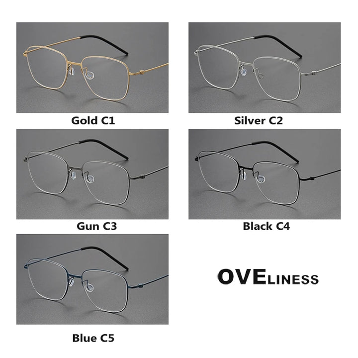 Oveliness Women's Full Rim Square Titanium Eyeglasses 5530 Full Rim Oveliness   