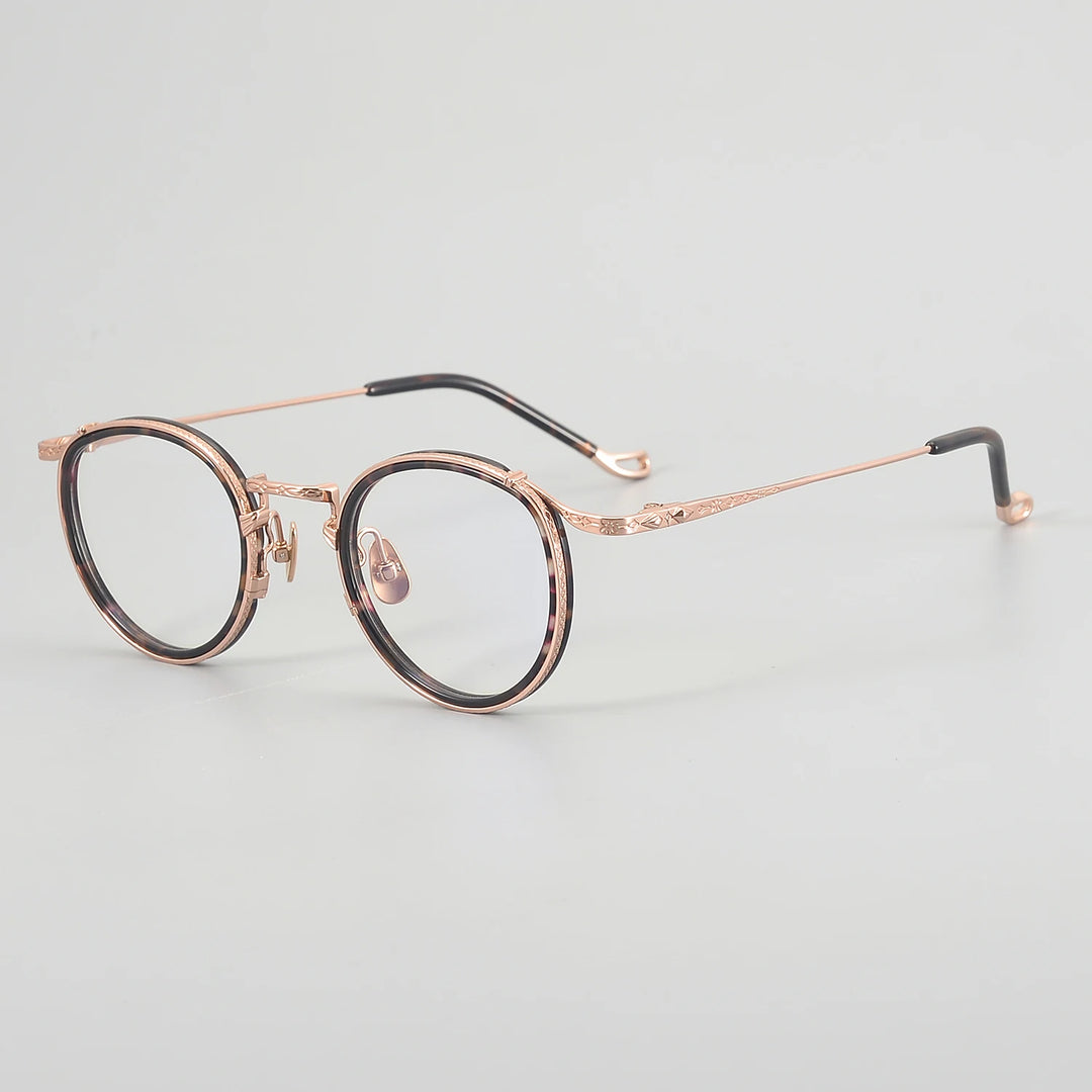 Muzz Unisex Full Rim Oval Round Titanium Acetate Eyeglasses 45013