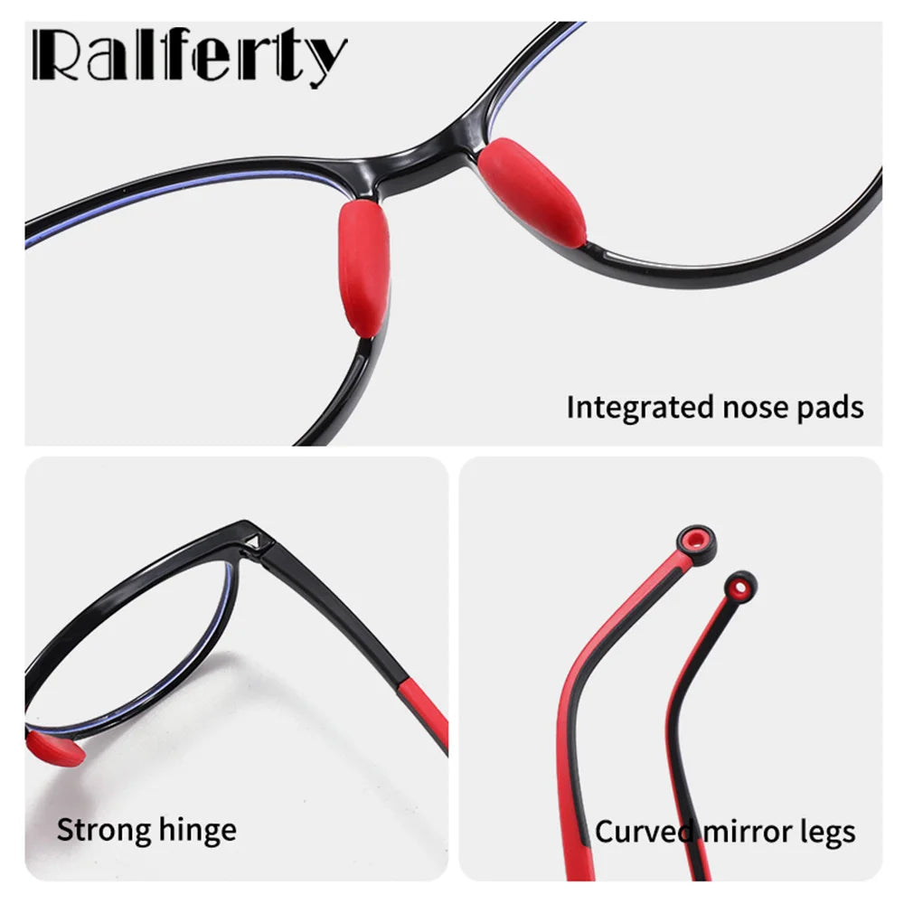 Ralferty Unisex Youth's Full Rim Square Tr 90 Acetate Eyeglasses R0223 Full Rim Ralferty   