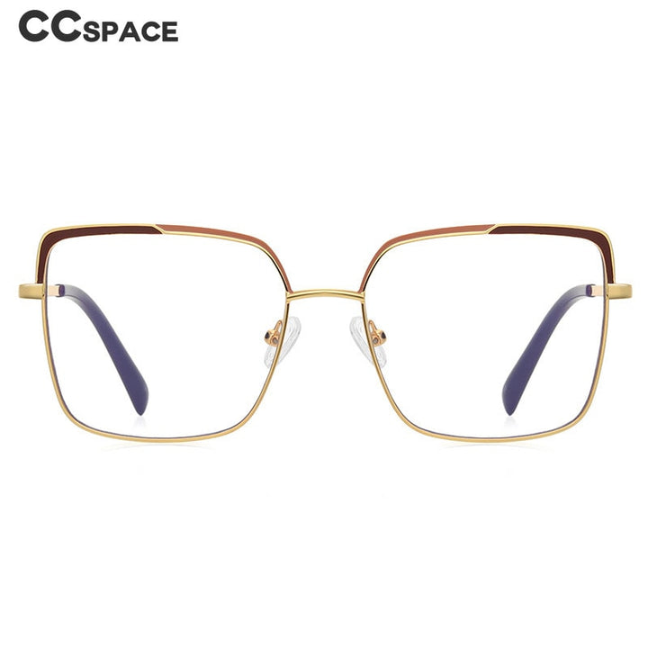 CCSpace Women's Full Rim Large Square Alloy Eyeglasses 56562 Full Rim CCspace   