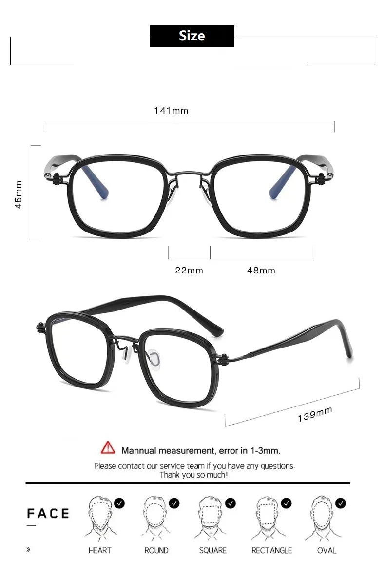 Bobbie Unisex Full Rim Round Square Titanium Acetate Eyeglasses 985863