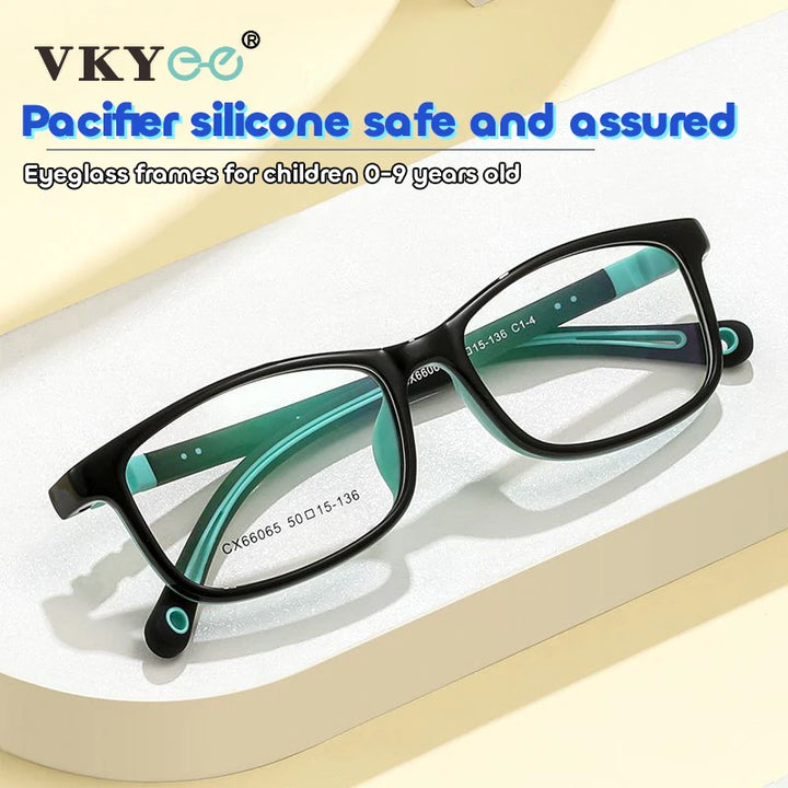 Vicky Unisex Youth's Full Rim Square Tr 90 Silicone Eyeglasses V66065 Full Rim Vicky   