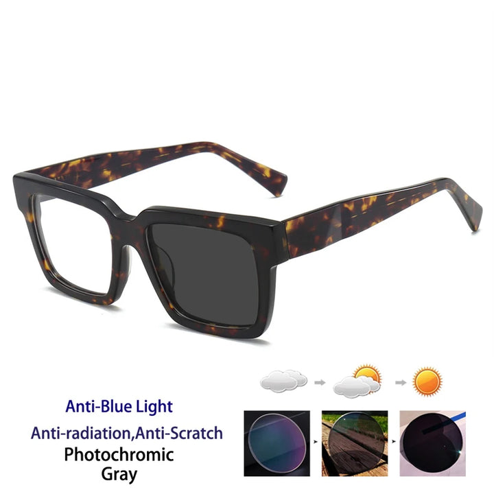Kocolior Unisex Full Rim Square Acetate Reading Glasses 62016
