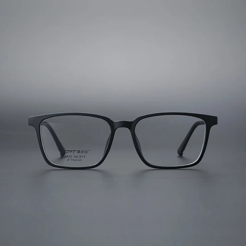 Momoja Unisex Full Rim Square Tr 90 Rubber Titanium Eyeglasses 79822