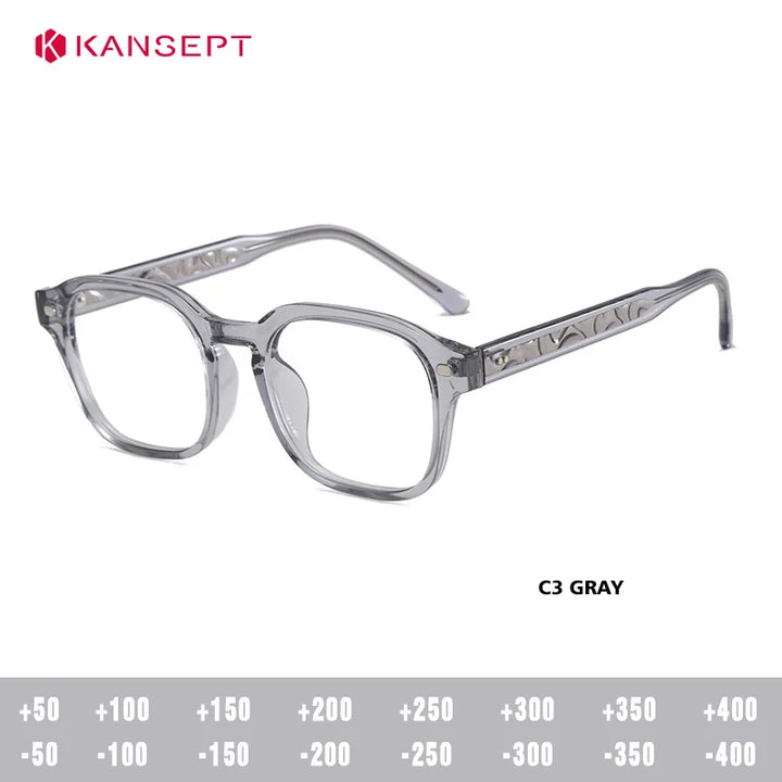 Kansept Unisex Full Rim Square Tr 90 Titanium Reading Glasses 988265