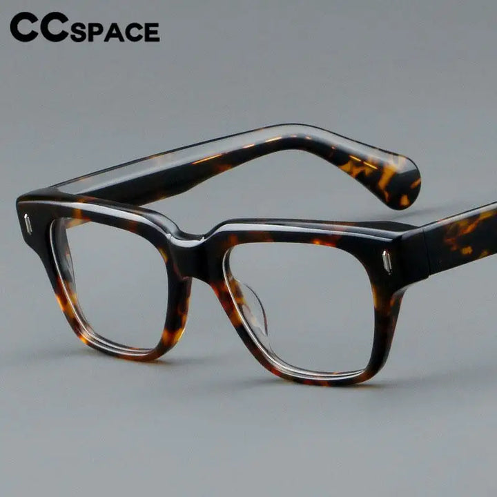 CCSpace Unisex Full Rim Square Acetate Eyeglasses 57310 Full Rim CCspace   