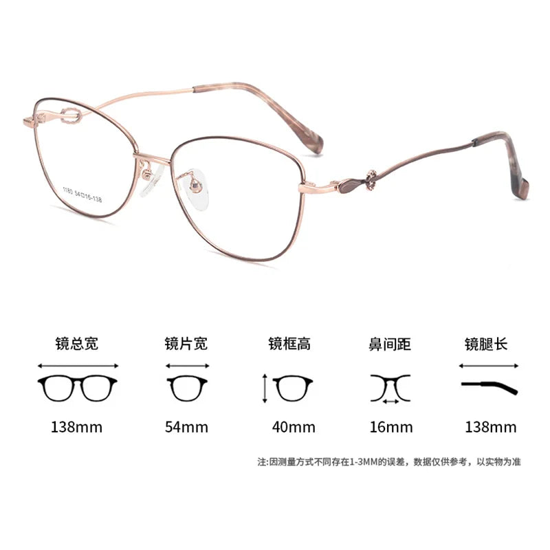 Reven Jate Women's Full Rim Oval Cat Eye Alloy Eyeglasses 661180