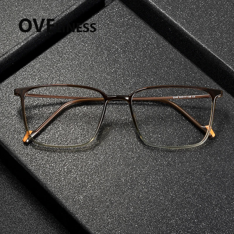 Oveliness Women's Full Rim Square Tr 90 Titanium Eyeglasses 92346 Full Rim Oveliness