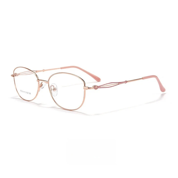 Yimaruili Women's Full Rim Oval Cat Eye Alloy Eyeglasses 85301