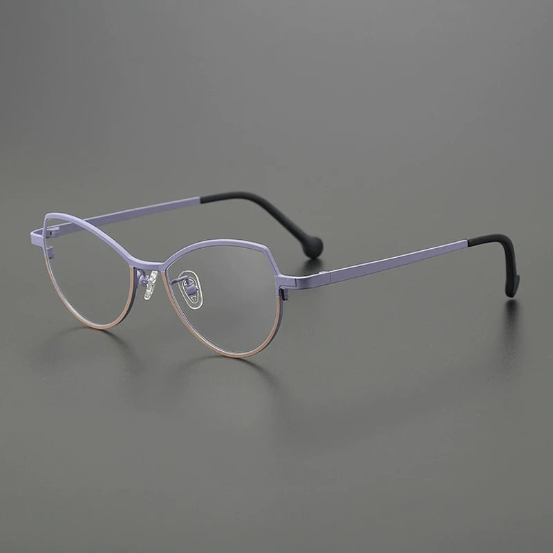 Gatenac Unisex Full Rim Brow Line Cat Eye Titanium Eyeglasses Gxy85848