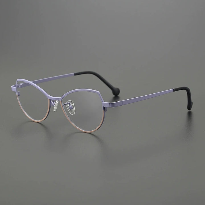 Gatenac Unisex Full Rim Brow Line Cat Eye Titanium Eyeglasses Gxy85848