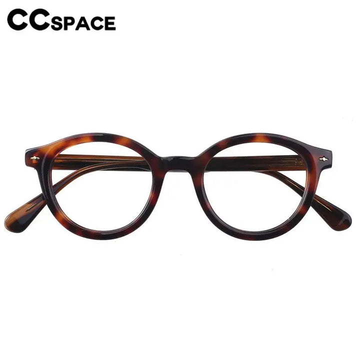 CCSpace Unisex Full Rim Round Acetate Eyeglasses 57241 Full Rim CCspace   