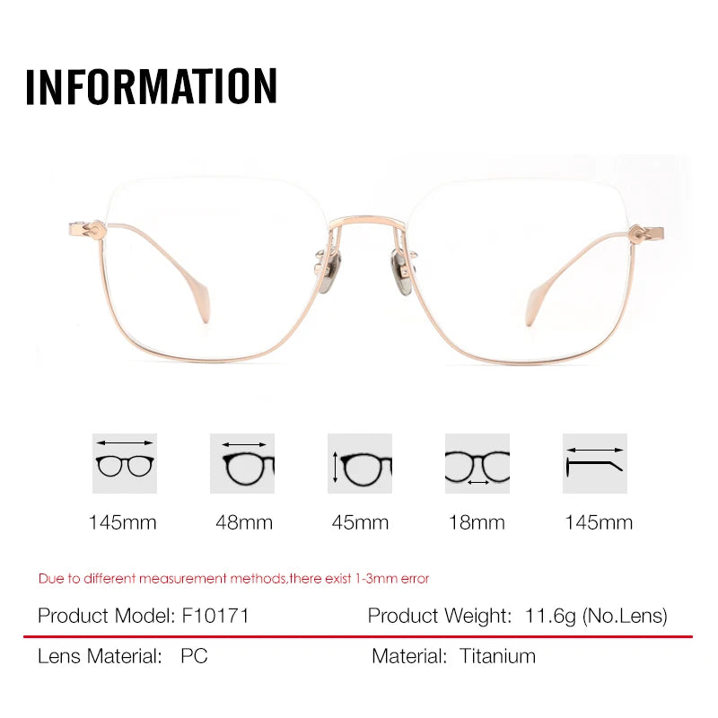 Aror Men's Semi Rim Square Titanium Eyeglasses 410171