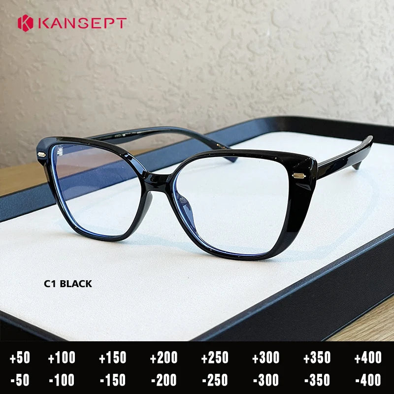 Kansept Women's Full Rim Cat Eye Tr 90 Alloy Reading Glasses 62502