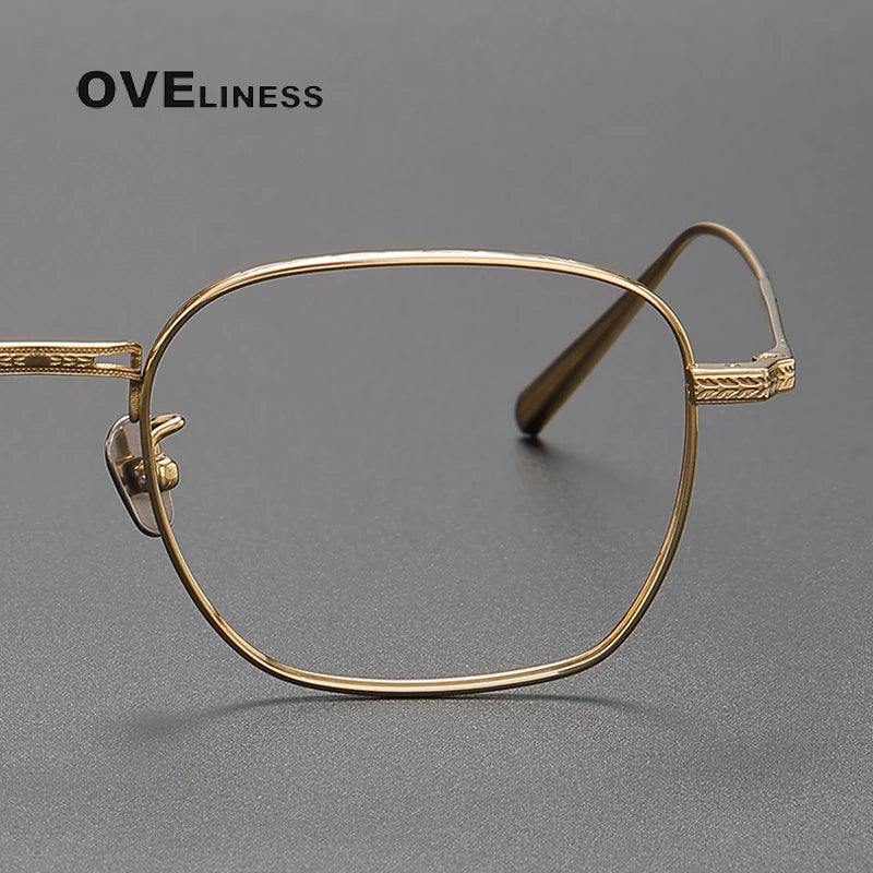 Oveliness Women's Full Rim Polygon Square Titanium Eyeglasses 1518 Full Rim Oveliness   