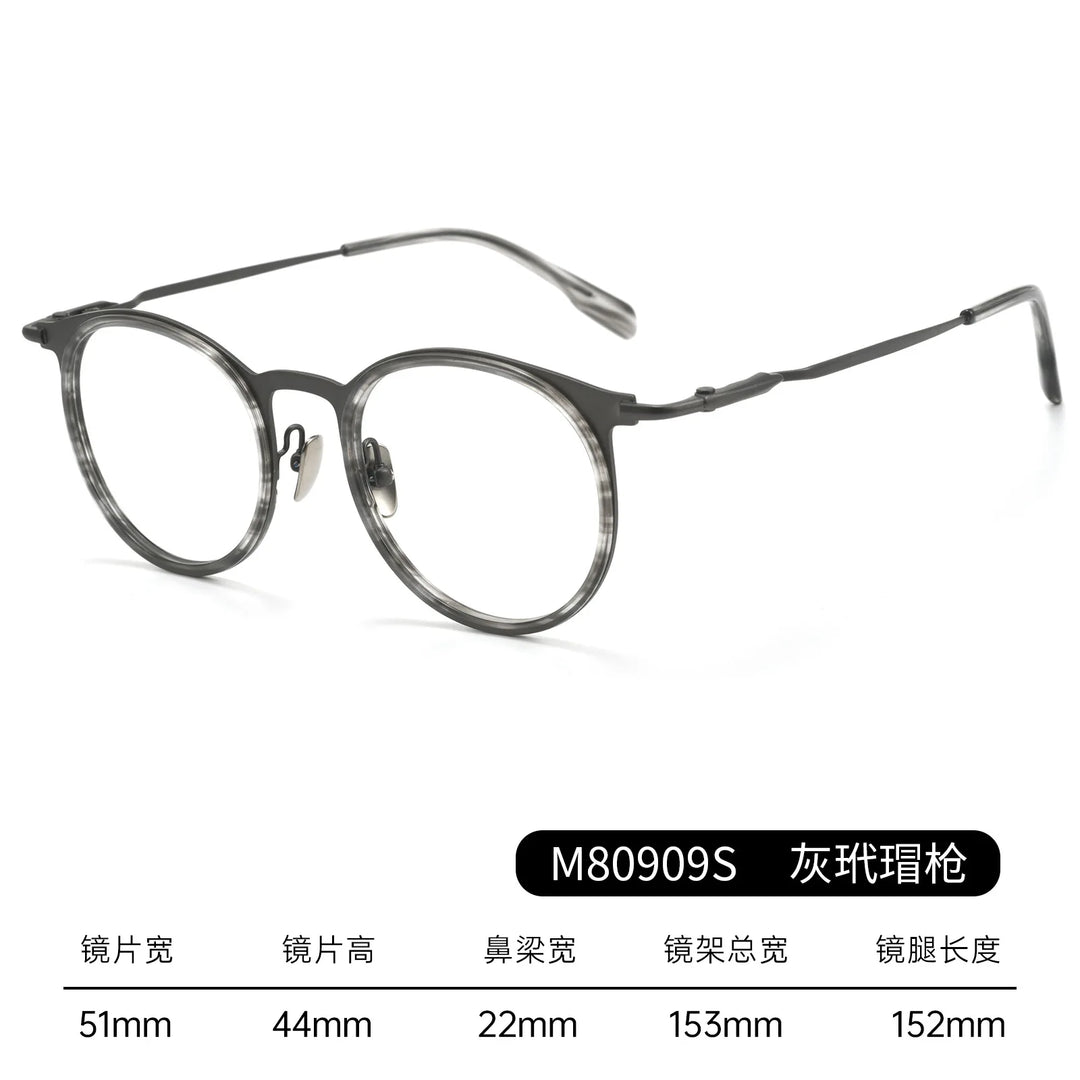 Bclear Unisex Full Rim Round Acetate Eyeglasses BSF-M80909S