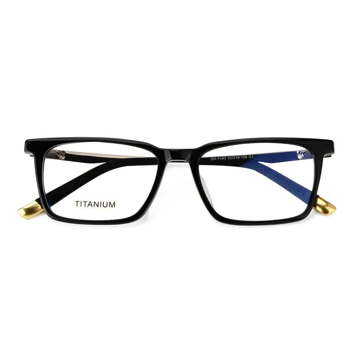 Esnbie 583200 Unisex Full Rim Square Acetate Titanium Frames Esnbie