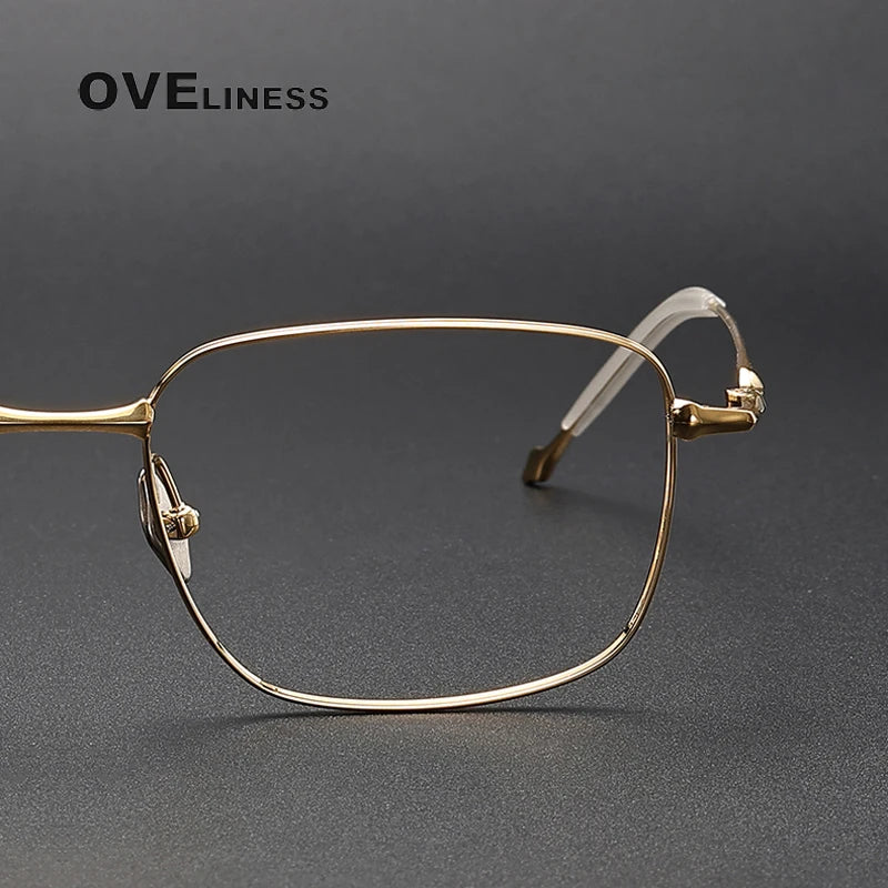 Oveliness Men's Full Rim Square Titanium Eyeglasses 4418 Full Rim Oveliness   