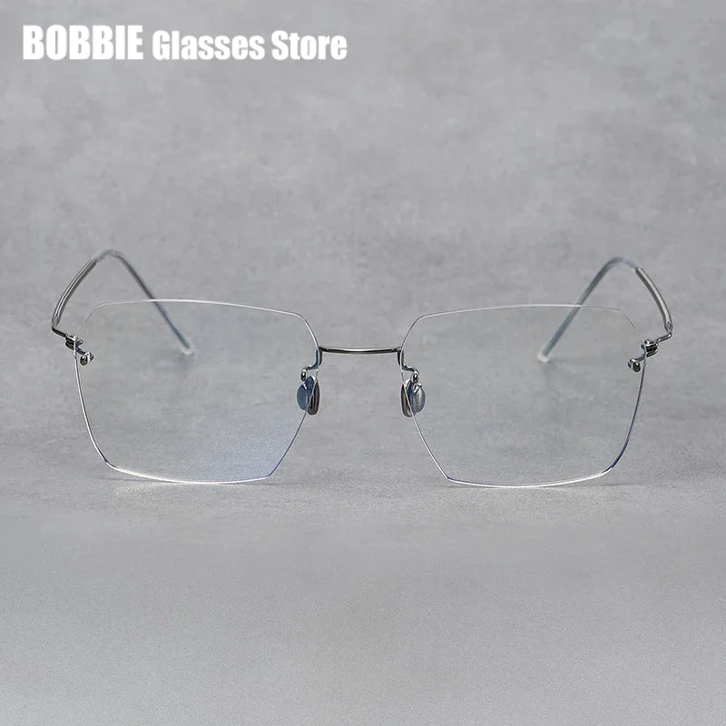 Bobbie Women's Rimless Polygon Square Titanium Eyeglasses 251256