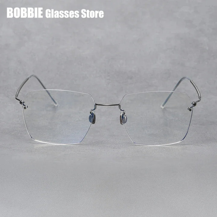 Bobbie Women's Rimless Polygon Square Titanium Eyeglasses 251256