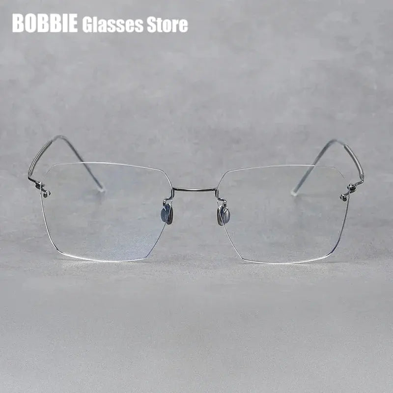 Bobbie Womens Rimless Square Titanium Eyeglasses 251500 — view 1 | Bobbie at FuzWeb