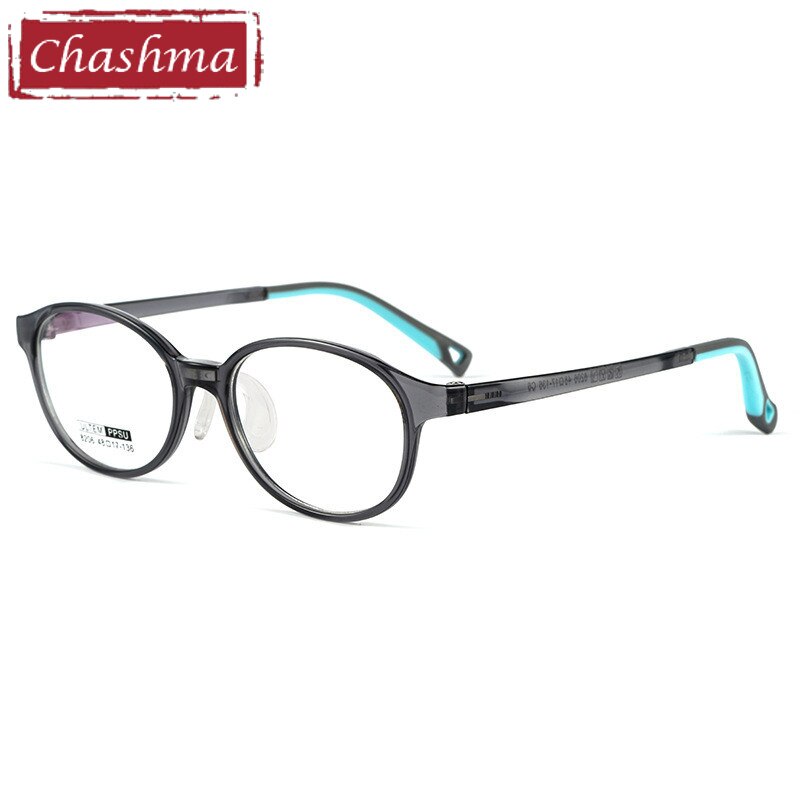 Chashma Unisex Children's Full Rim Oval Tr 90 Titanium Eyeglasses 8206 Full Rim Chashma Gray  