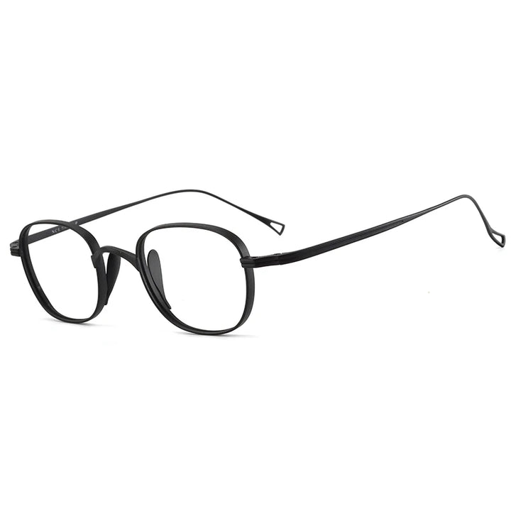 Bclear Unisex Full Rim Oval Titanium Eyeglasses 1019 Full Rim Bclear black  
